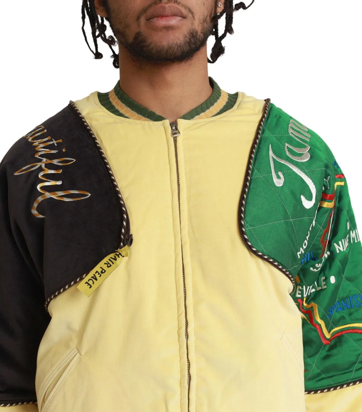 Kapital Velveteen Sham Bomber Jacket Beautiful Jamaica Yellow