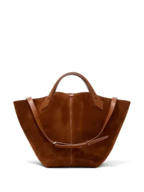 Large Suede Chelsea Tote in Saddle