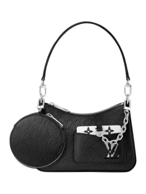 Marellini Epi Leather Shoulder Bag Black