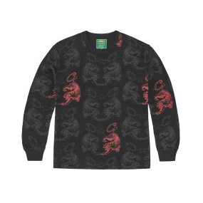 MENS TIGER WAFFLE LONGSLEEVE [BLACK]