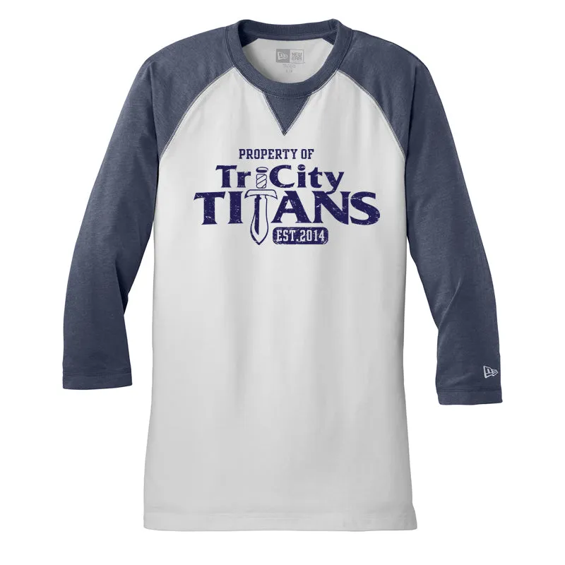 New Era® Sueded Cotton Blend 3/4-Sleeve Baseball Raglan Tee (Titans Fan Wear)