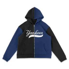 New York Yankees Two Tone Black & Navy Full-Zip Hoodie