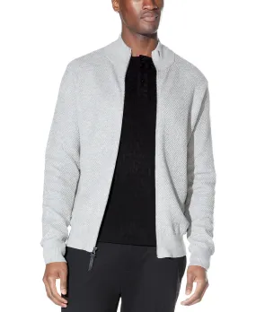 Nikhil Zip Funnel Neck Sweater (Heather Gray)