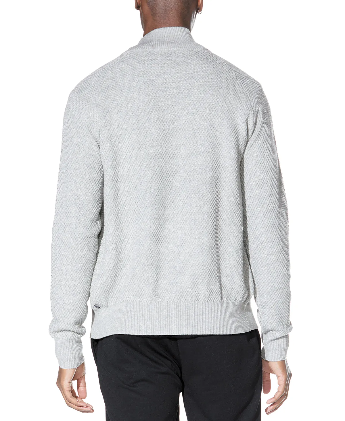 Nikhil Zip Funnel Neck Sweater (Heather Gray)