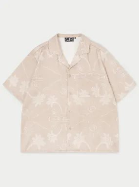 PALM PRINT SHIRT - BEIGE