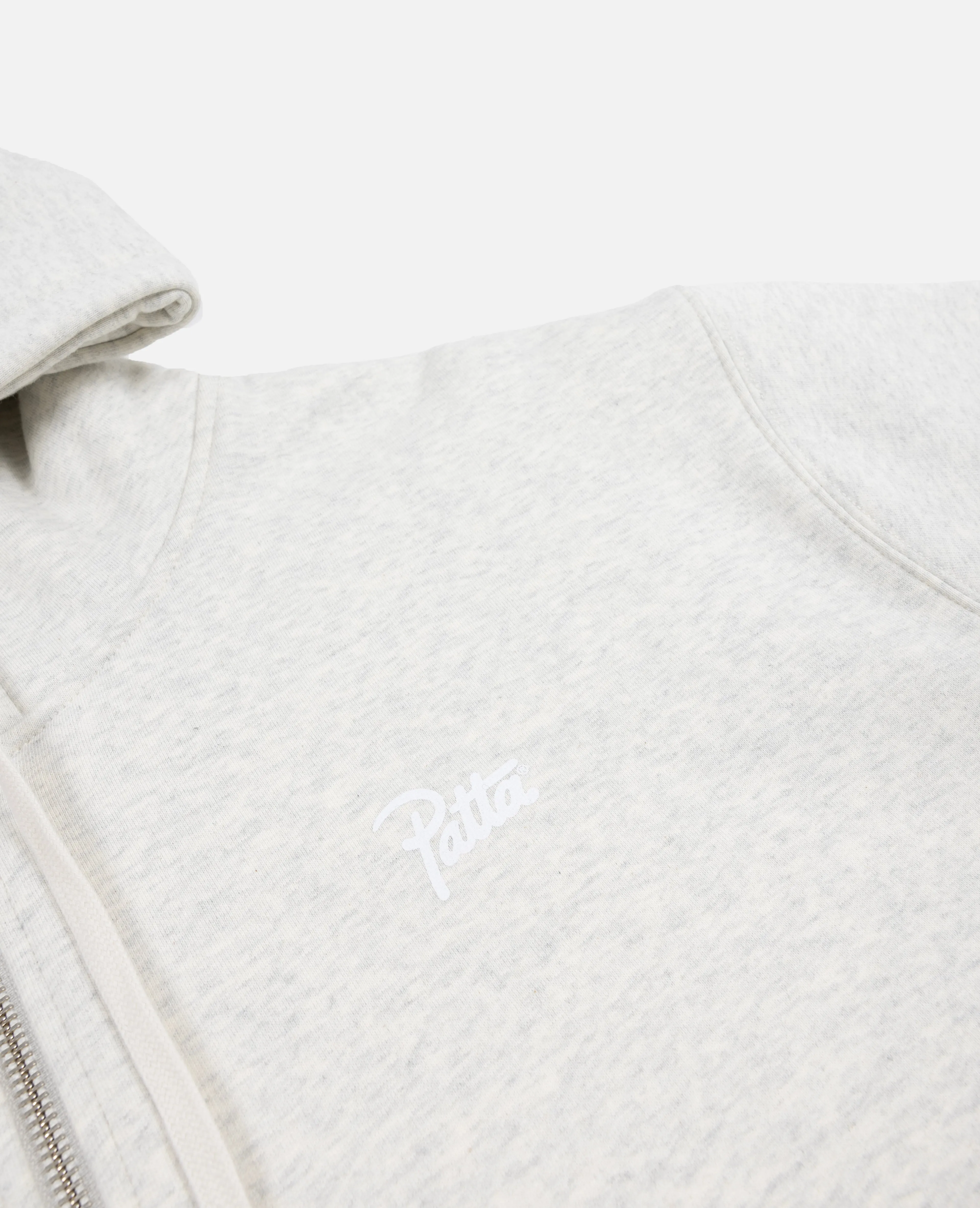 Patta Basic Waffle Zip Hooded Sweater (Melange Grey)