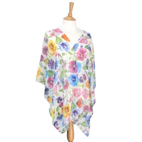 Pretty Pansy Poncho - Exclusive Design (90x180cm)