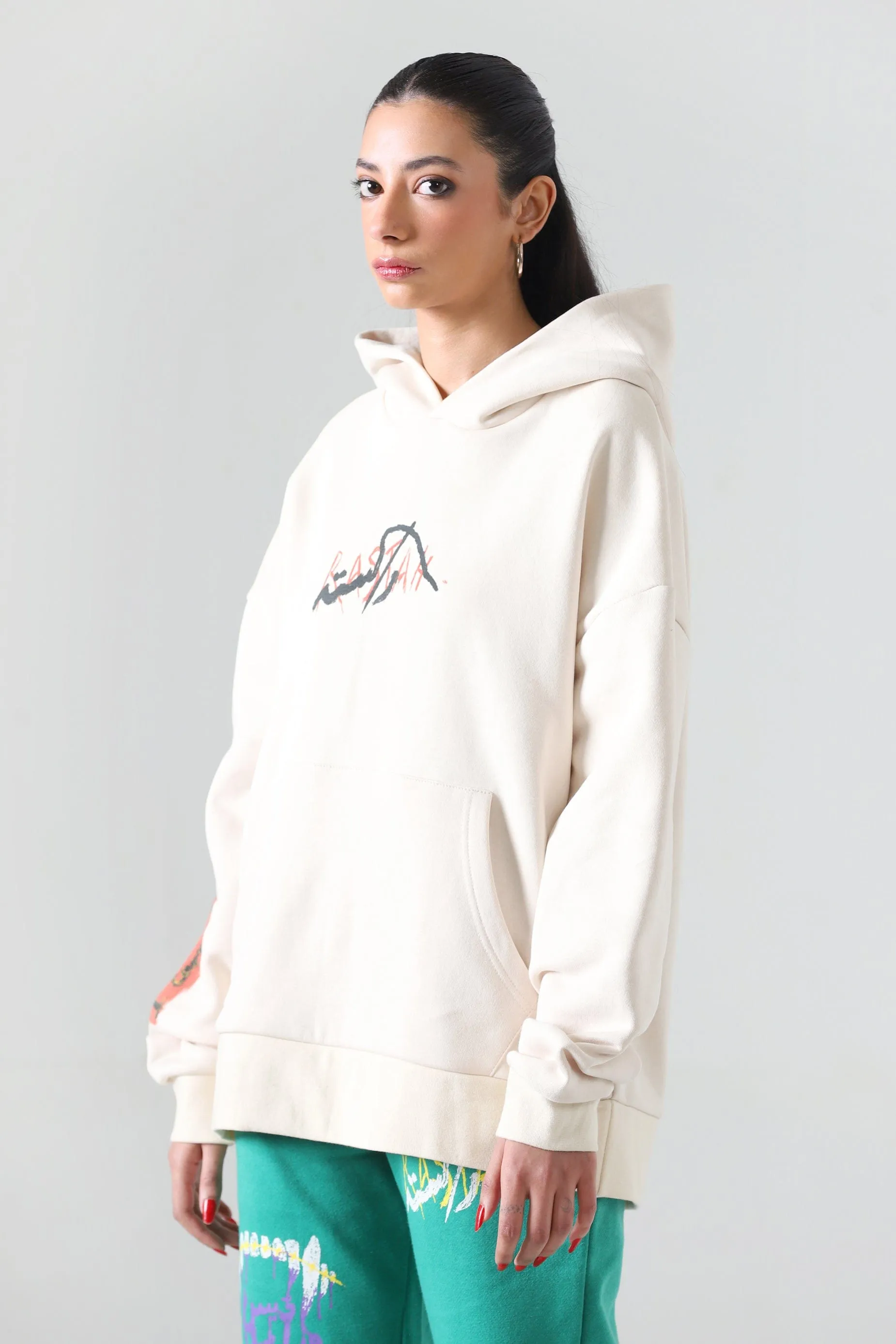 "HAMESHA THAKA HOWA" BEIGE HOODIE