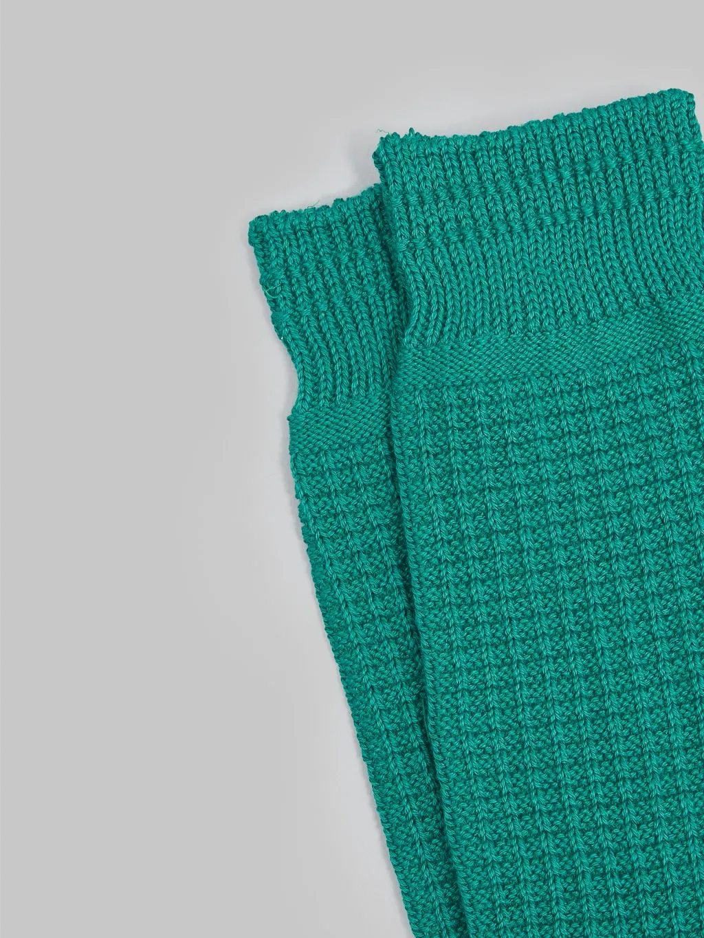 ROTOTO Cotton Waffle Crew Socks Sea Green