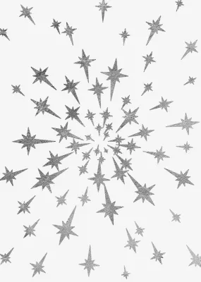 Silver Starry Sky Wall Art Print , Contemporary and Stylish Christmas Decoration Alternative Xmas Decor