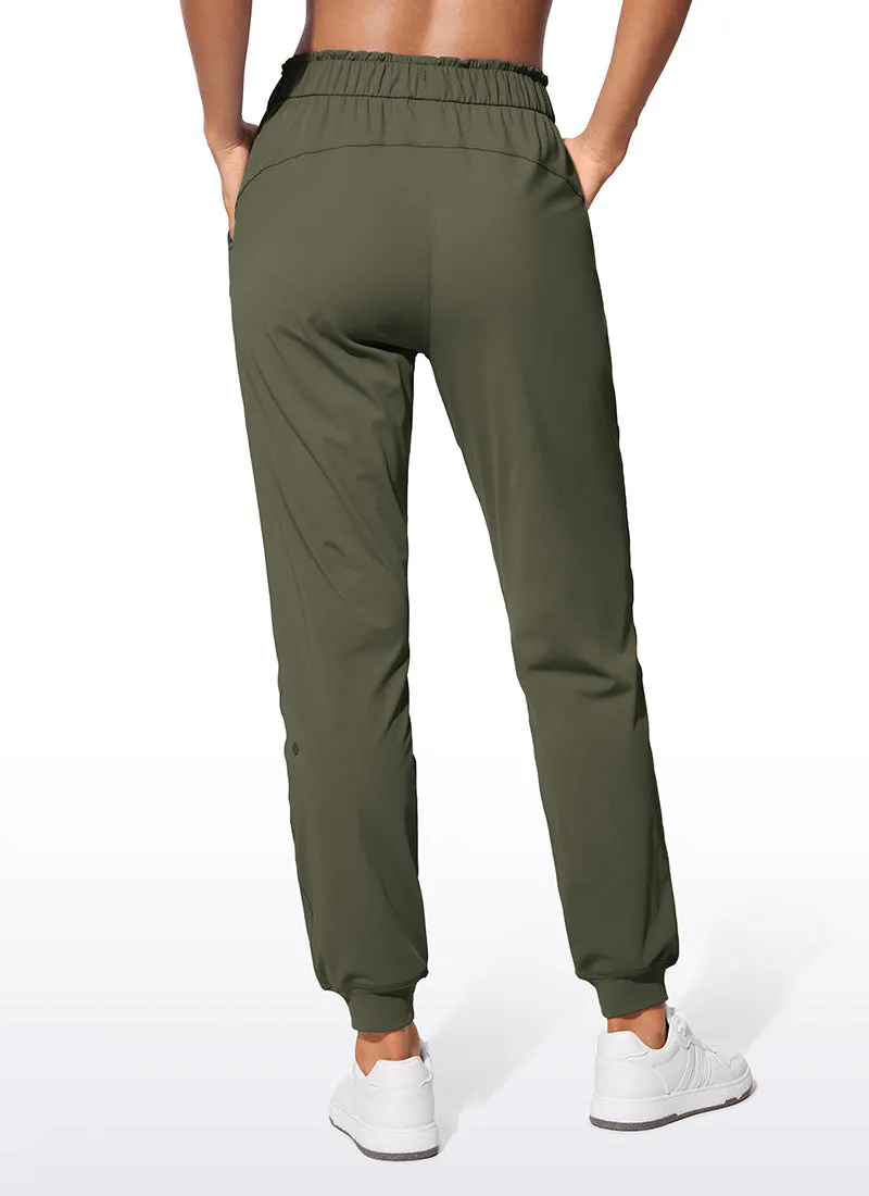 Stretch High Waisted Pockets Joggers 28"