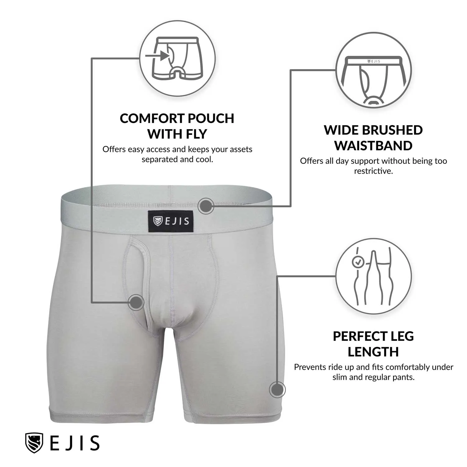 Sweat Proof Men's Boxer Briefs with Fly - Navy 3-Pack