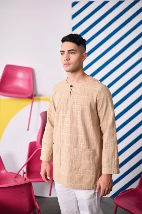 The Dulu Kita Men Kurta - Kita Khaki Checked