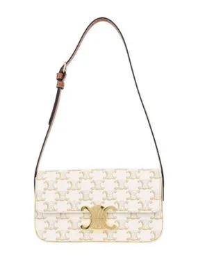 Triomphe Shoulder Bag White