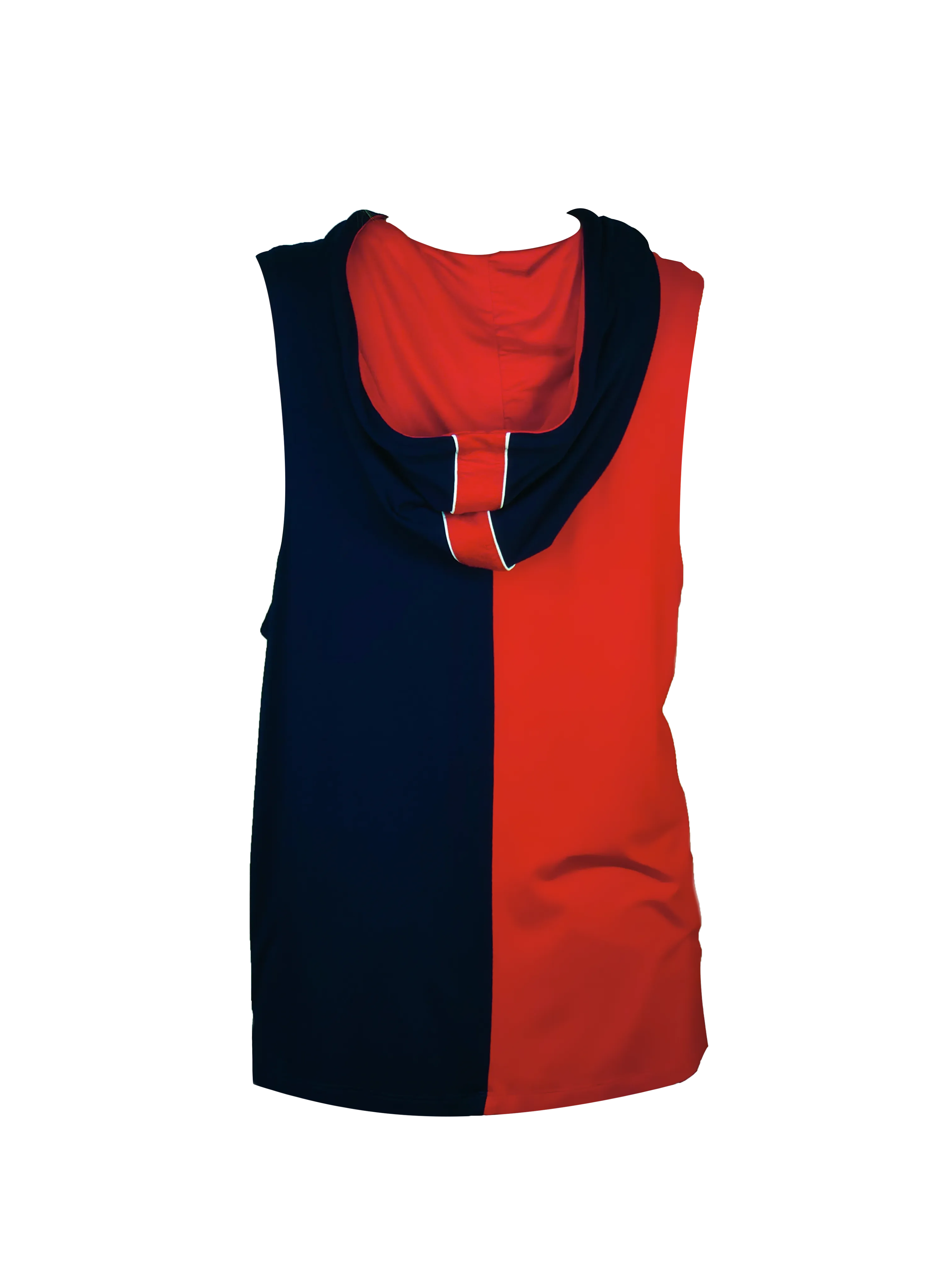 Unisex Two Tone Sleeveless Kangaroo Hoodie