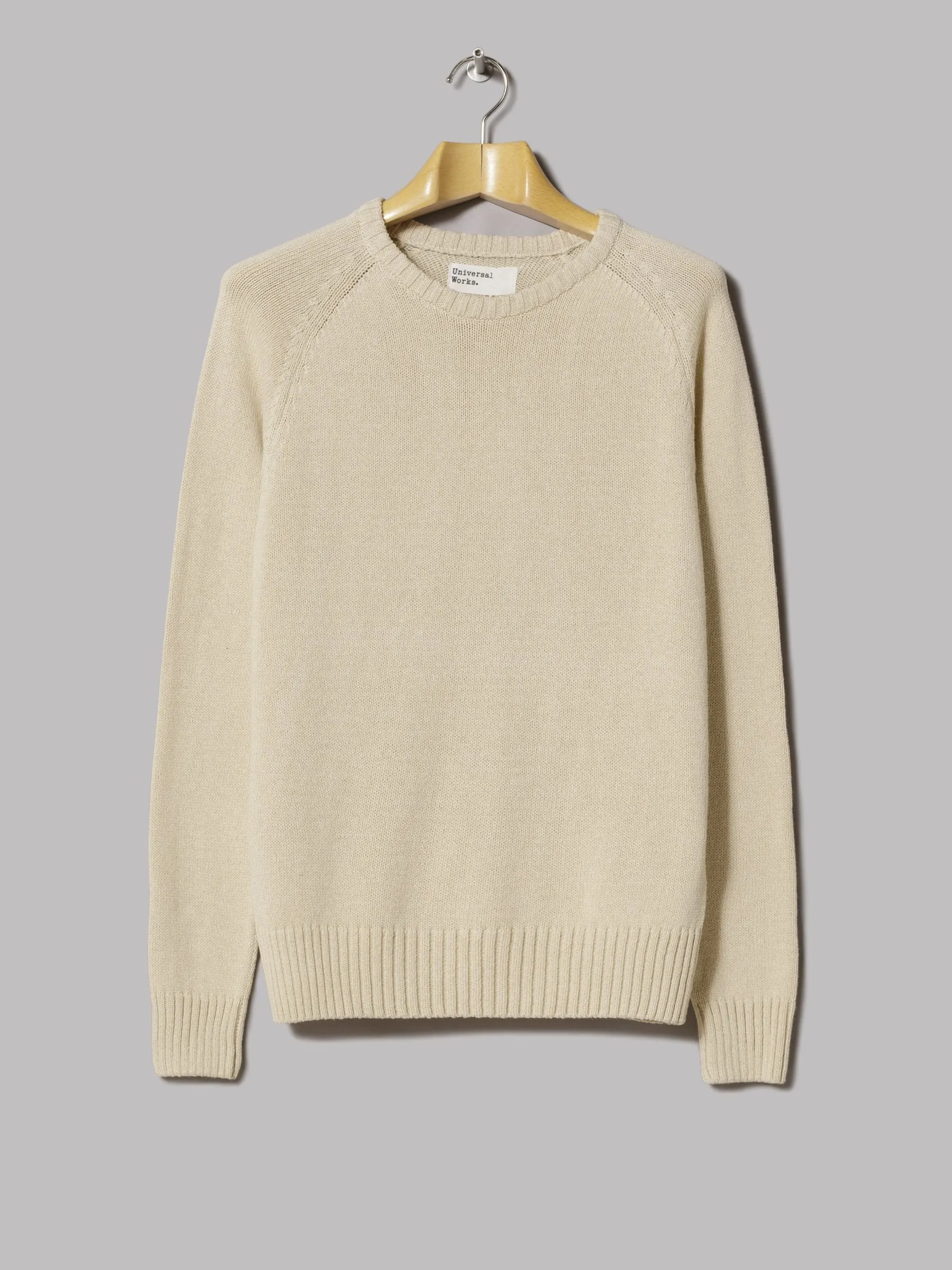 Universal Works Light Crewneck Jumper (Eco Cotton Knit Sand)