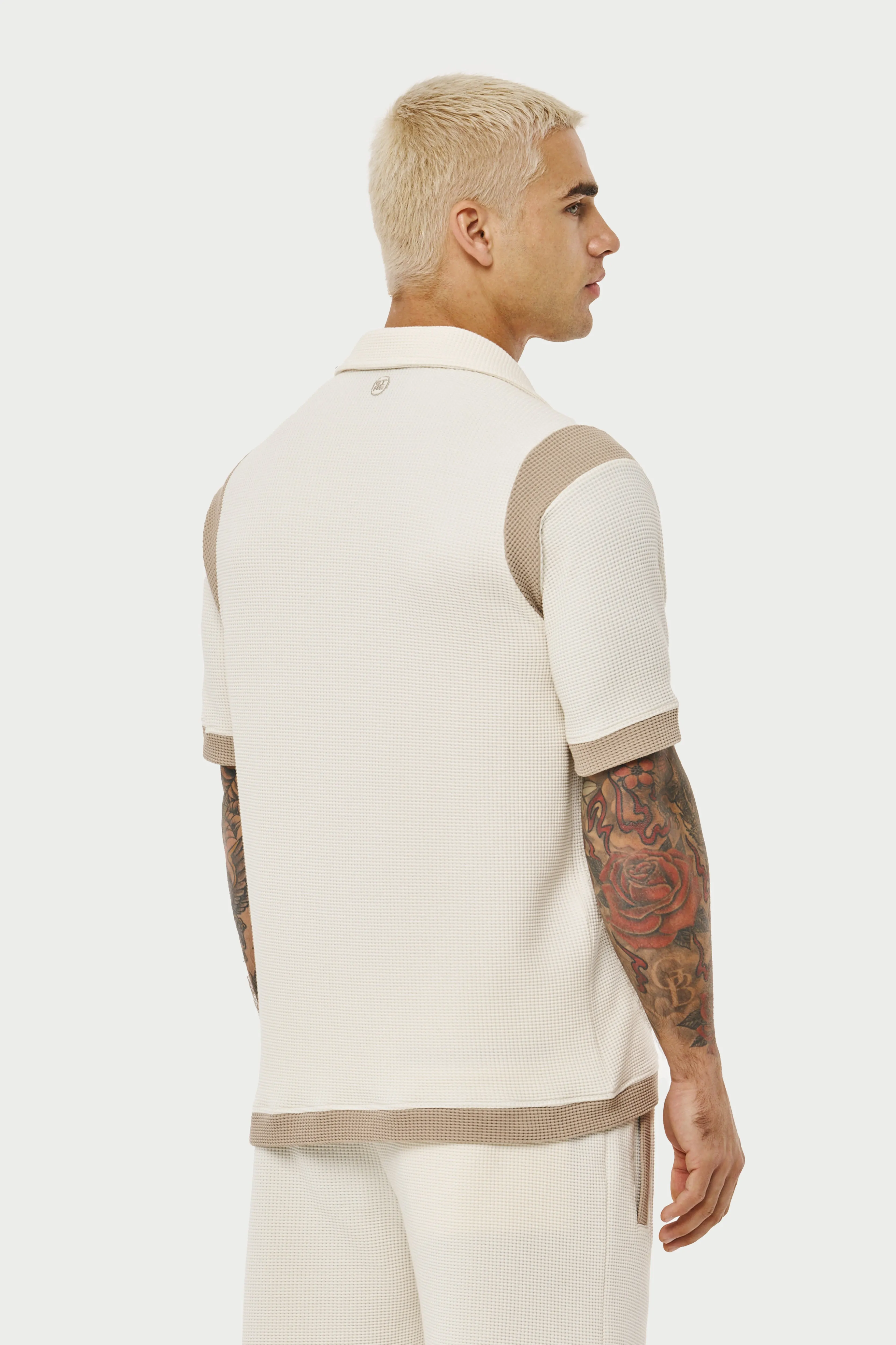 WAFFLE TONAL TEXTURED SHIRT - OFF WHITE