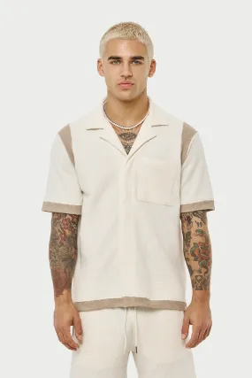 WAFFLE TONAL TEXTURED SHIRT - OFF WHITE